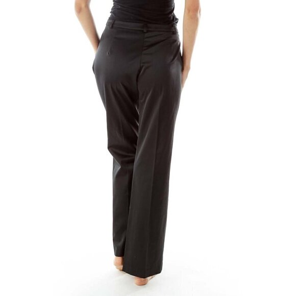 BCBG MaxAzria Black Faux-Satin Slacks - Picture 2 of 3